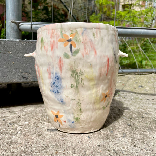 Vase petites anses céramique blanche Christine Zirk