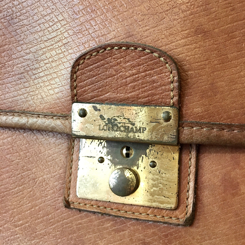 Cartable cuir Longchamp marron