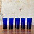 Lot de 5 verres bleus en verre de Reims