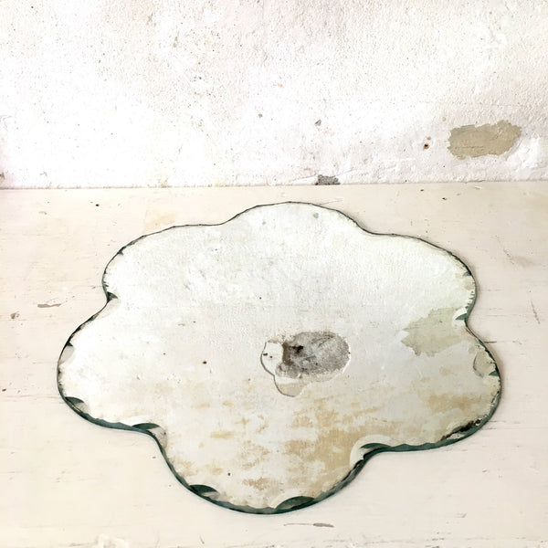 Plateau miroir biseauté en forme de fleur