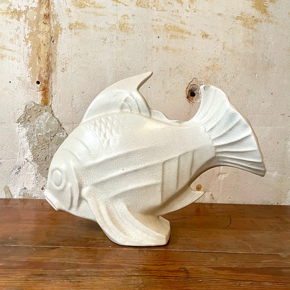 Poisson Art Déco en céramique craquelée LE JAN