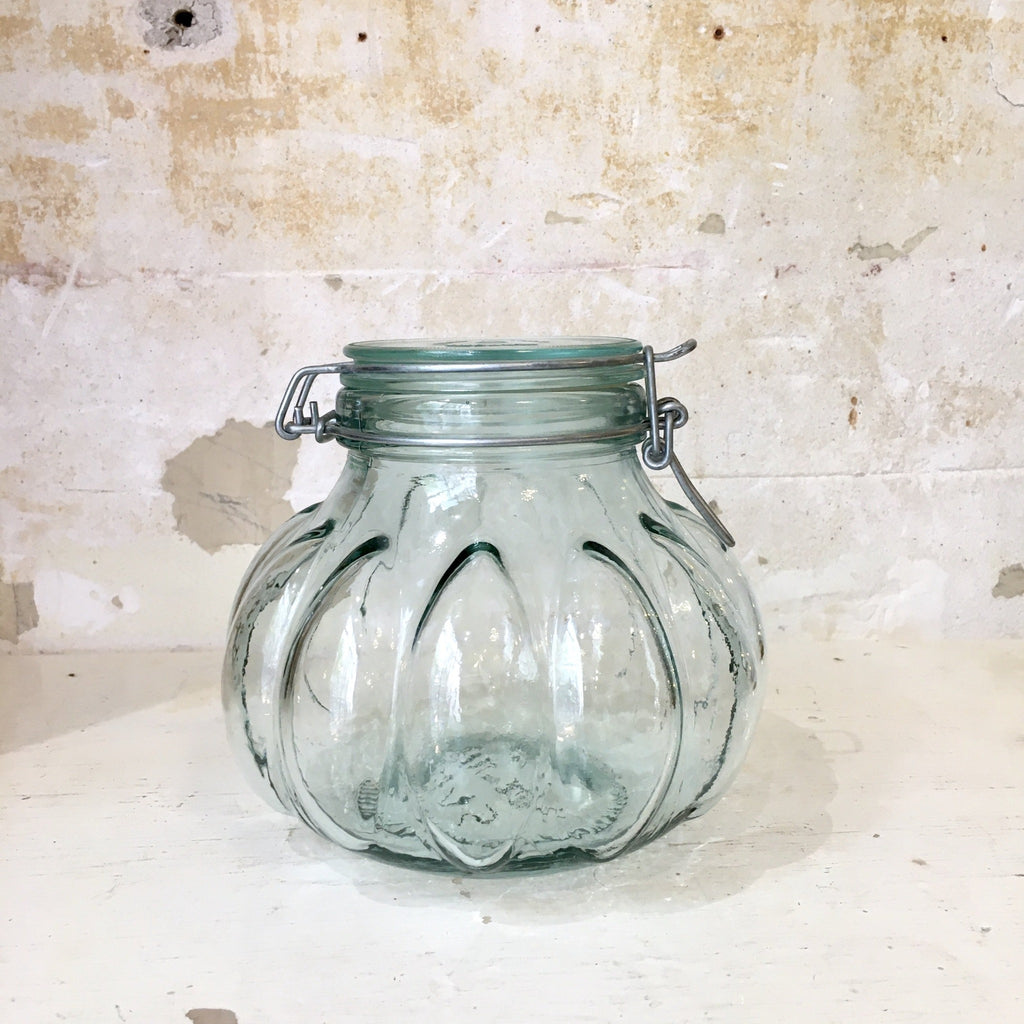 Très grand bocal Fido en verre moulé