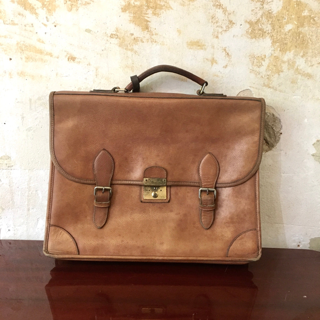 Cartable cuir Longchamp marron