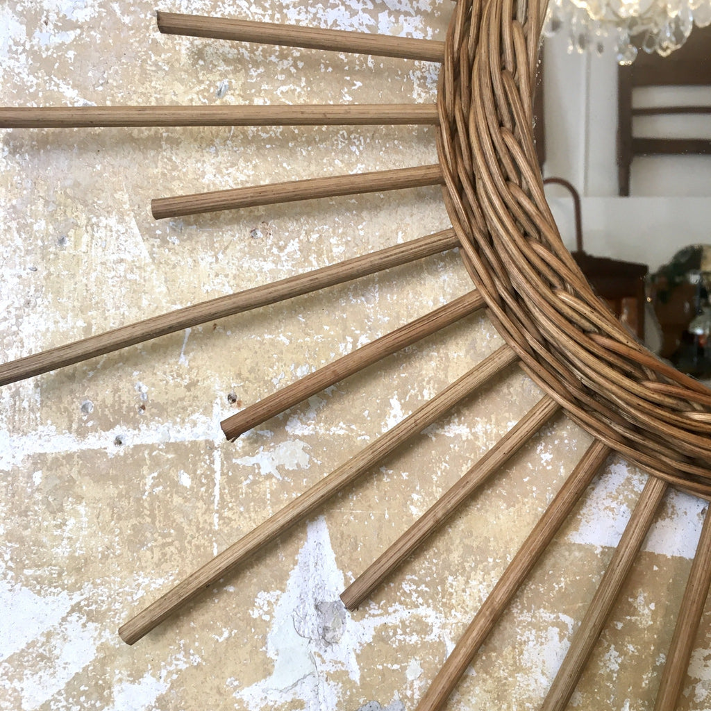 Miroir soleil en osier