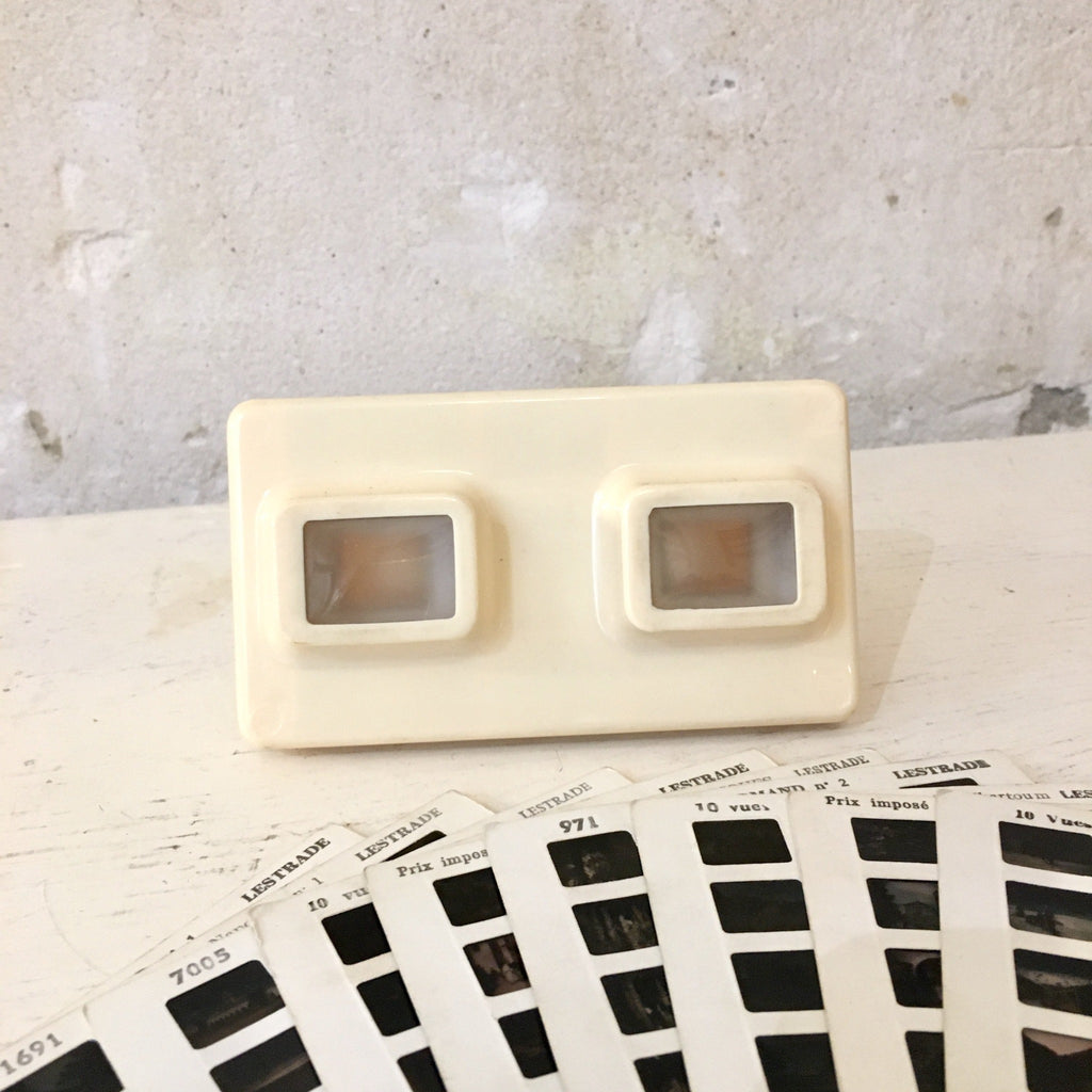 Stéréoscope Lestrade Simplex et 9 planches de diapositives