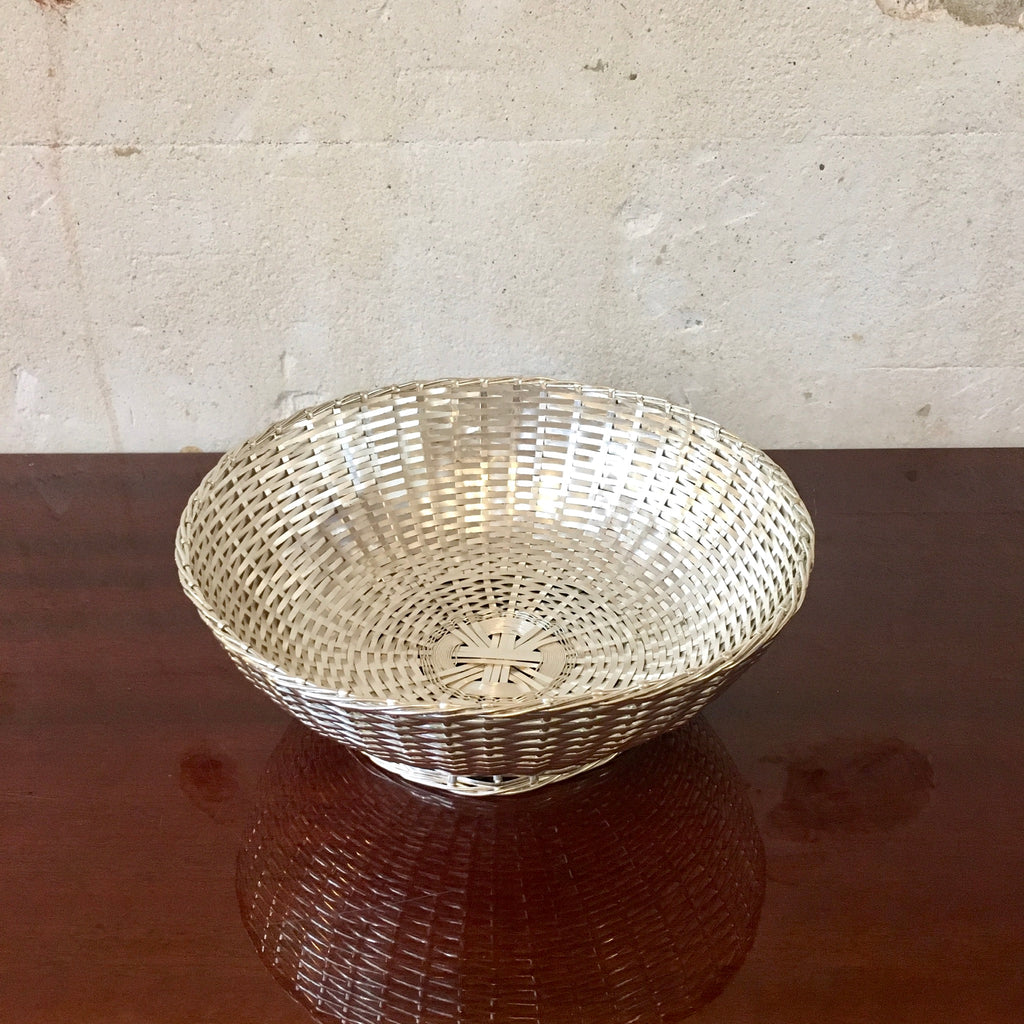 Corbeille à fruits en métal argenté tressé Christofle