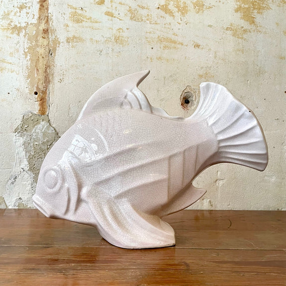 Poisson Art Déco en céramique craquelée LE JAN