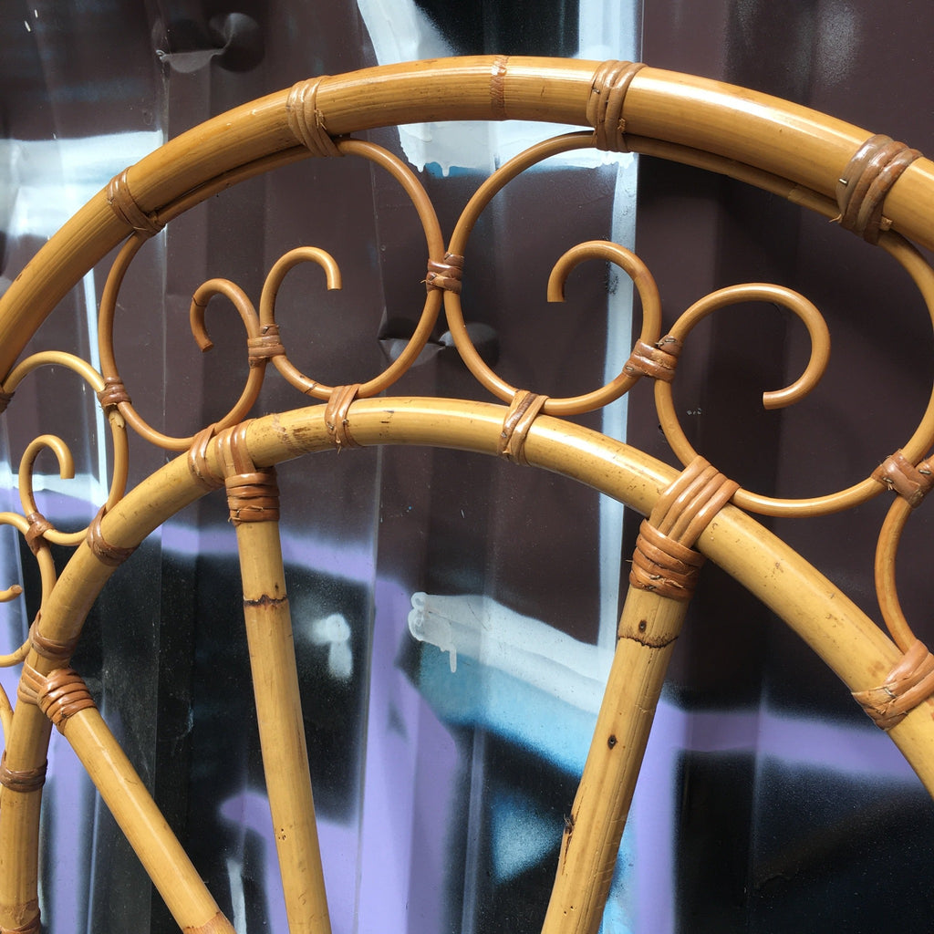 Tête de lit simple en rotin années 1970