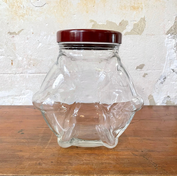 Bocal d'épicerie en verre hexagonal