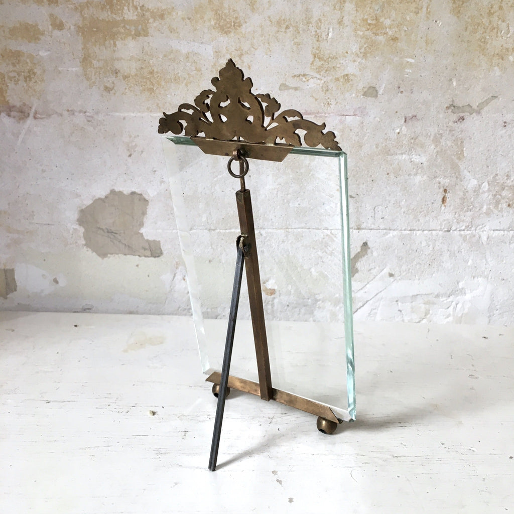 Grand cadre photo en laiton décor nœud style Louis XVI