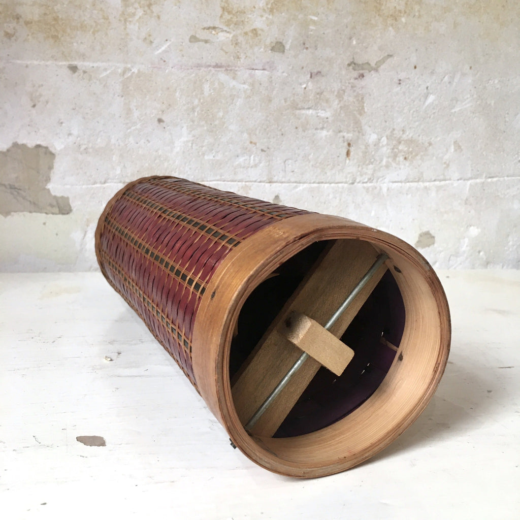 Bouteille thermos vintage années 1950 1960 en osier tressé