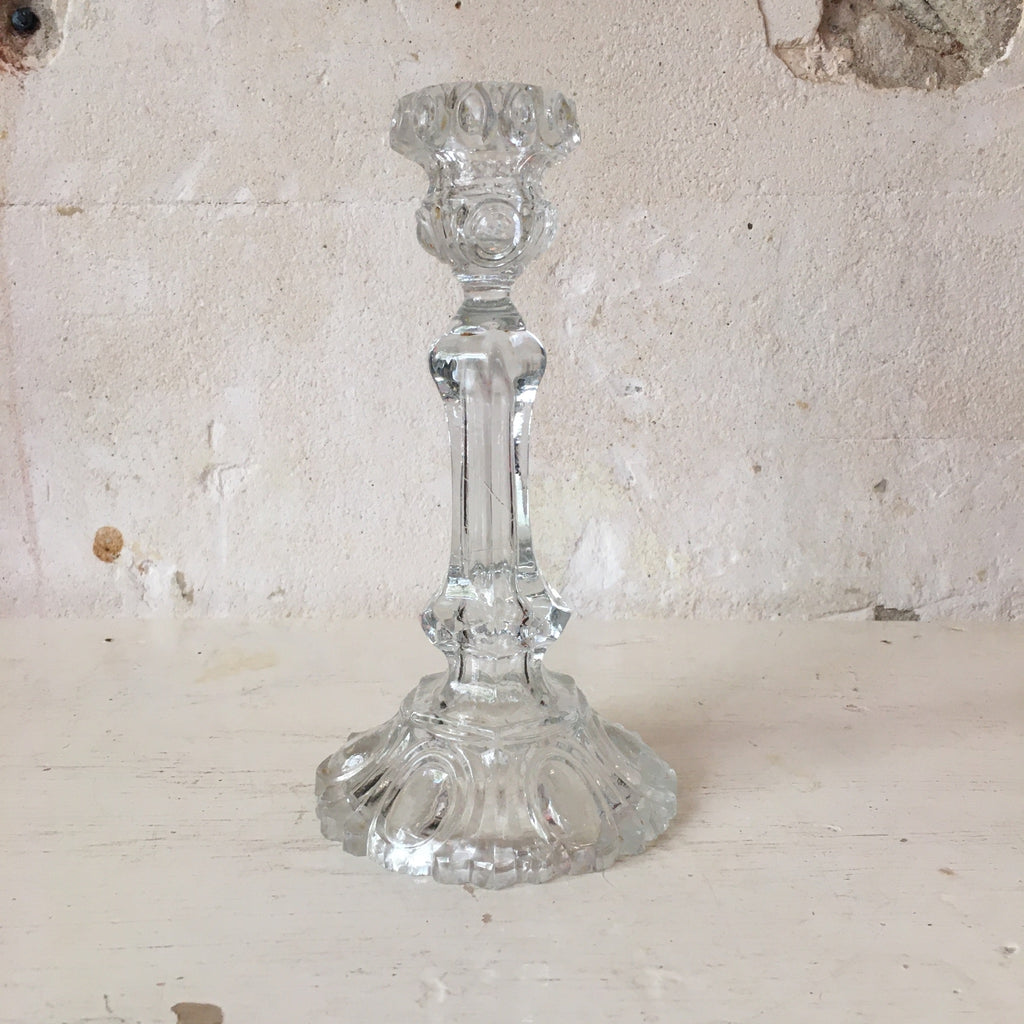 Bougeoir en cristal moulé