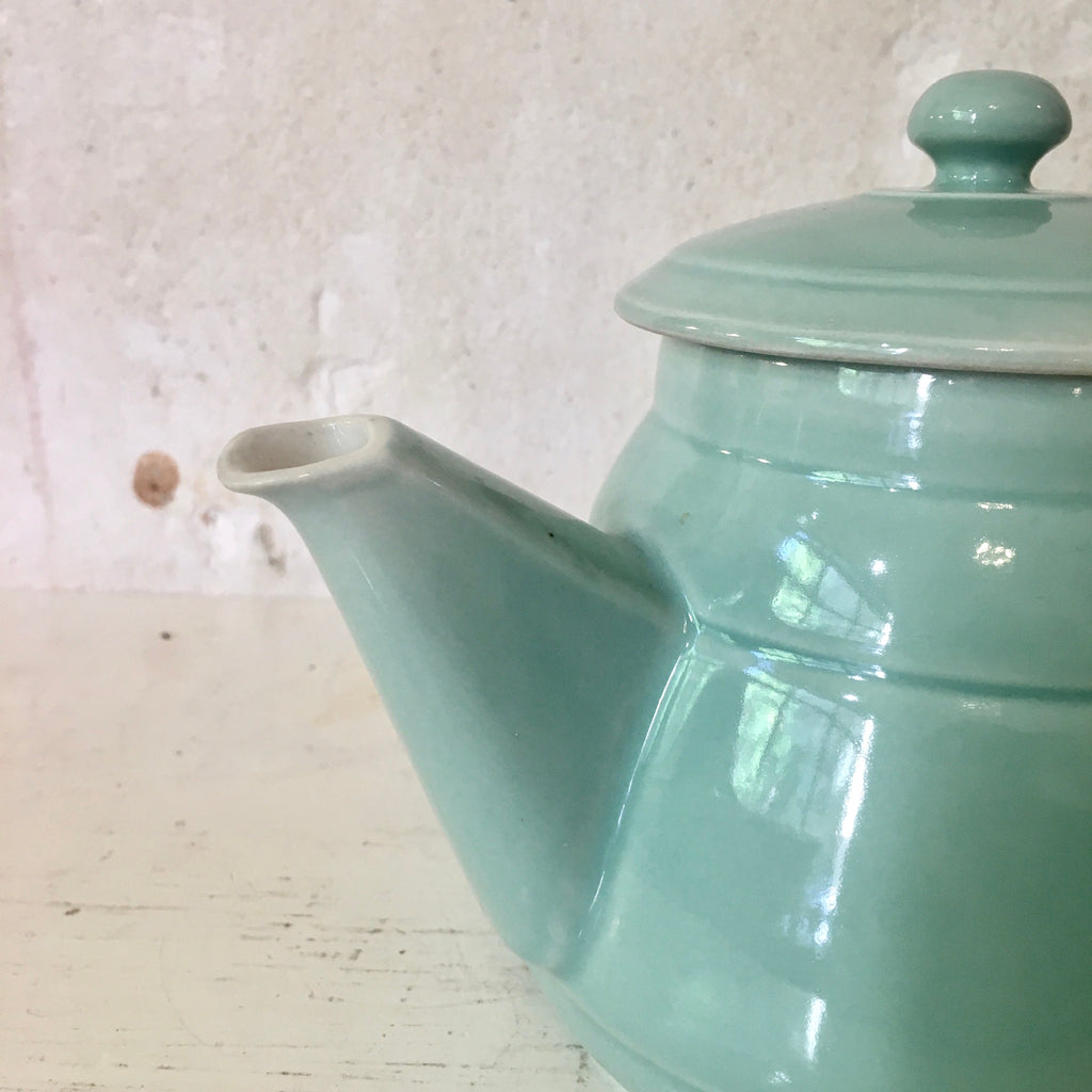 Grande théière en céramique vert d'eau
