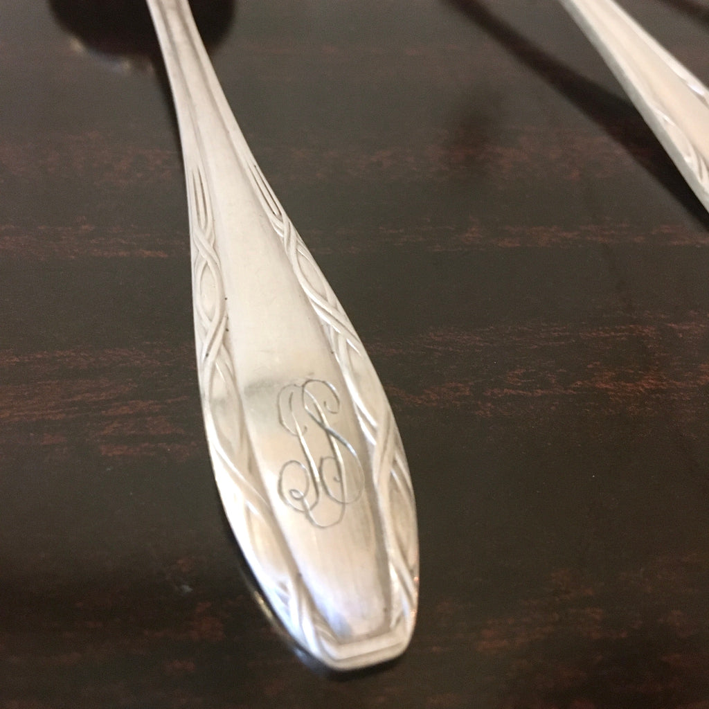 Lot de 6 petites cuillères Argental monogrammées