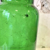 Grand bocal avec bouchon en verre moulé de couleur verte