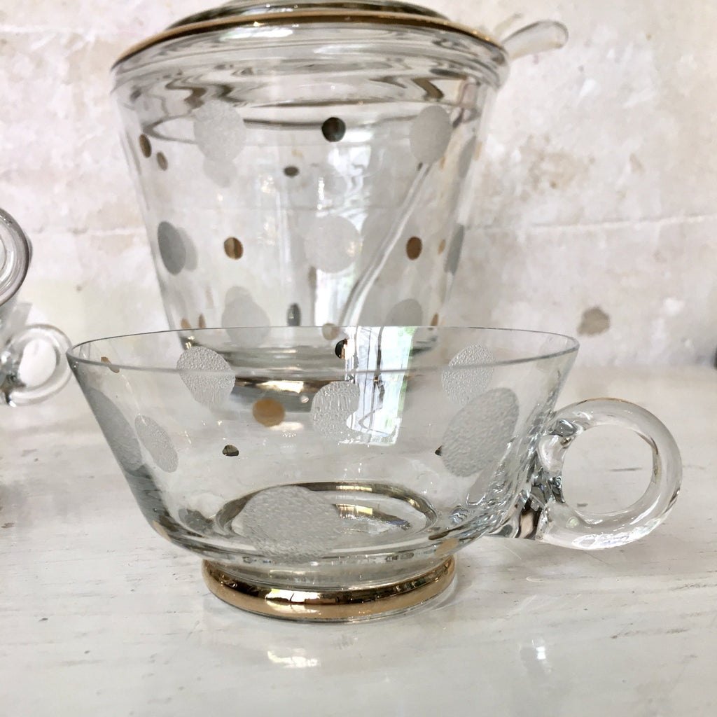 Service à punch en verre incolore