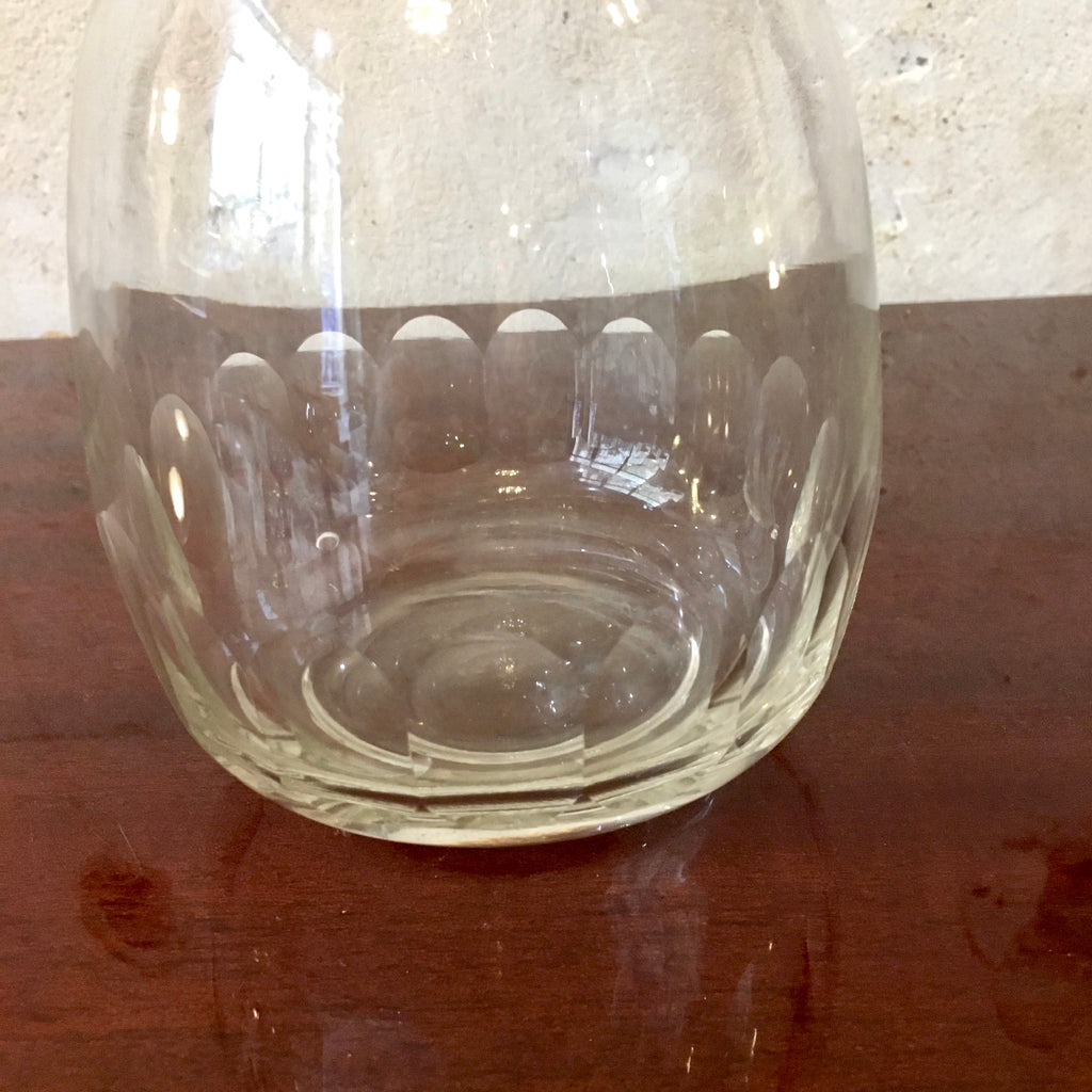 Carafe avec bouchon en cristal côtes plates