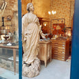 Statue Vierge en bois polychrome XVIIIe