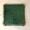 Dessous de plat en faïence vert foncé