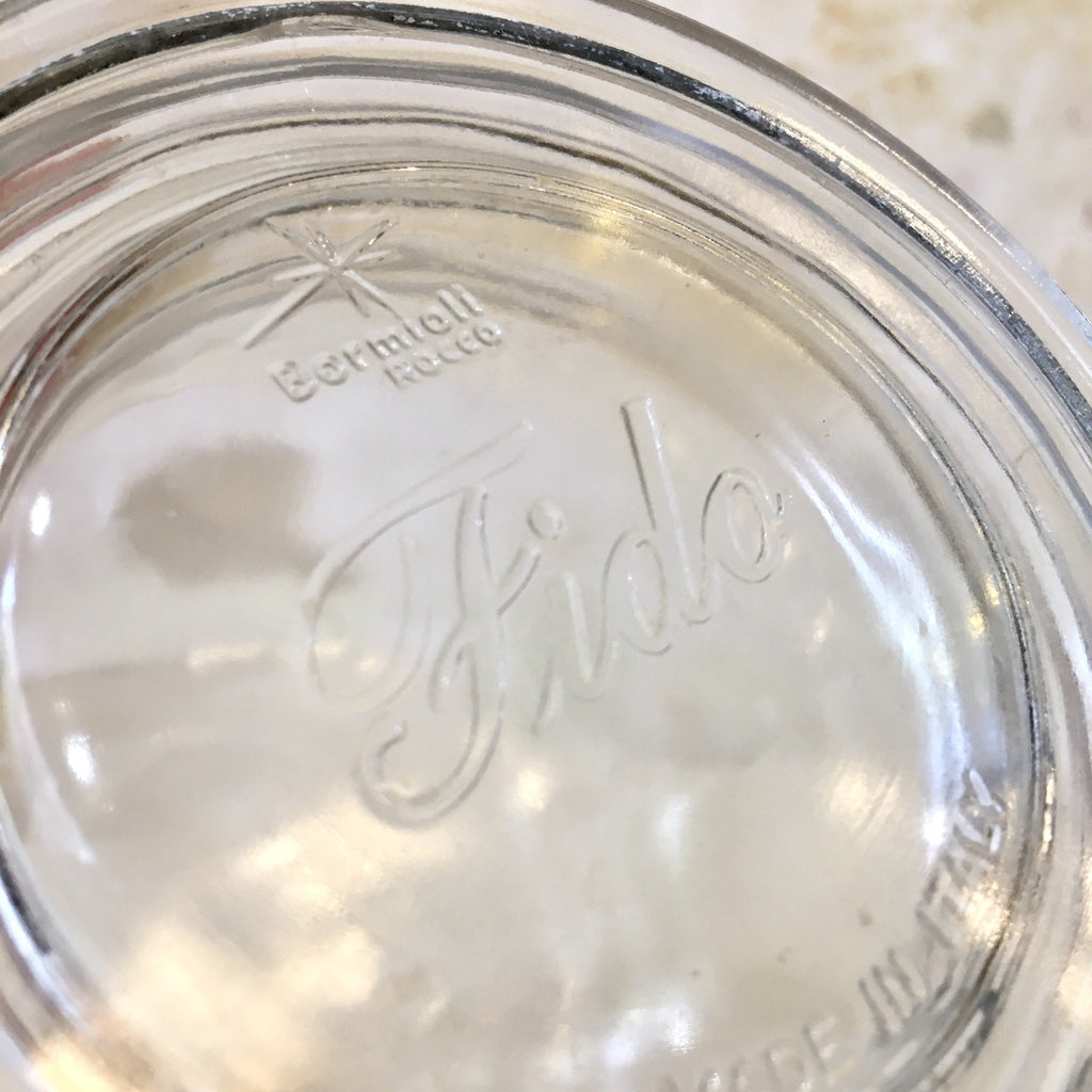 Très grand bocal Fido en verre moulé