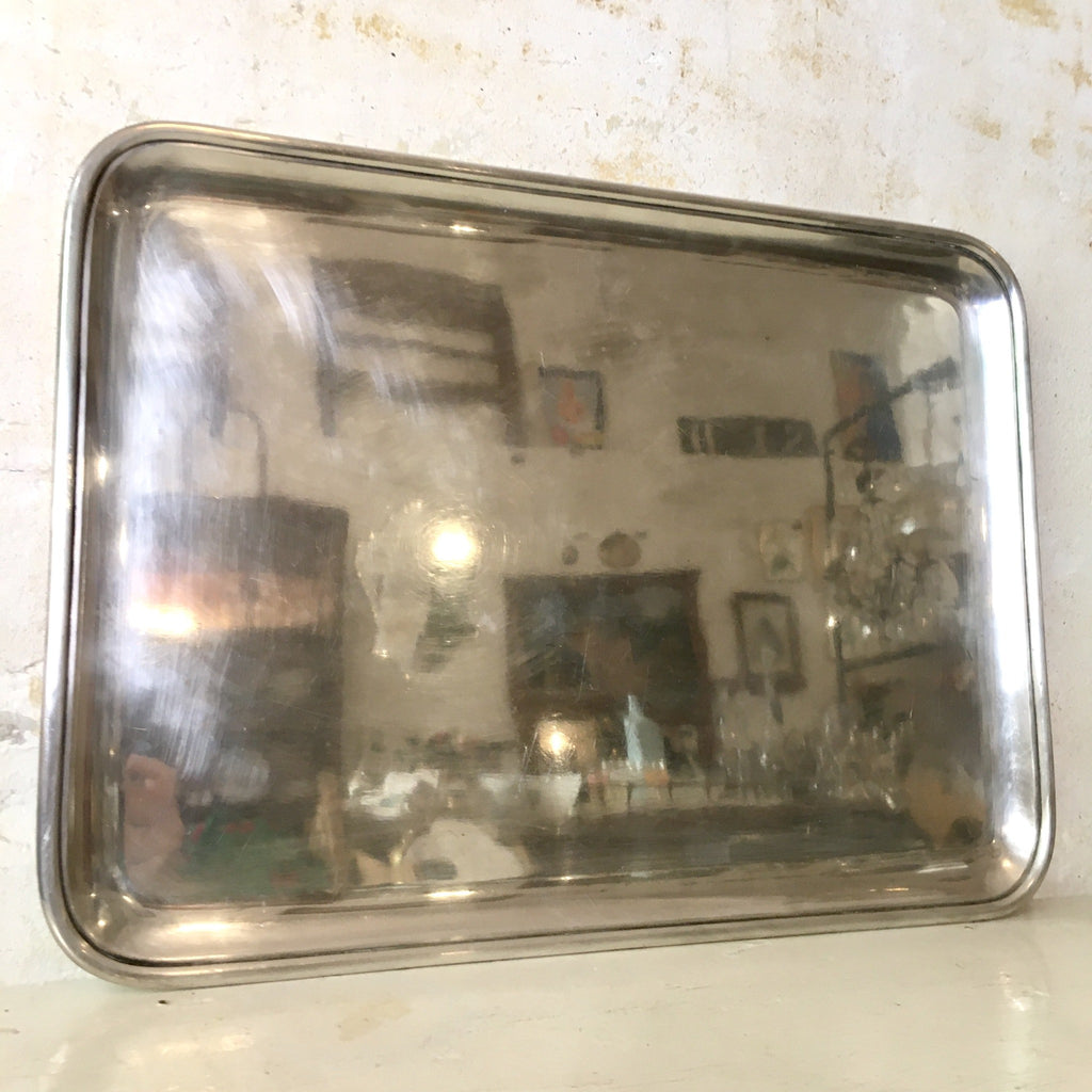 Grand plateau en métal blanc Félix Frères