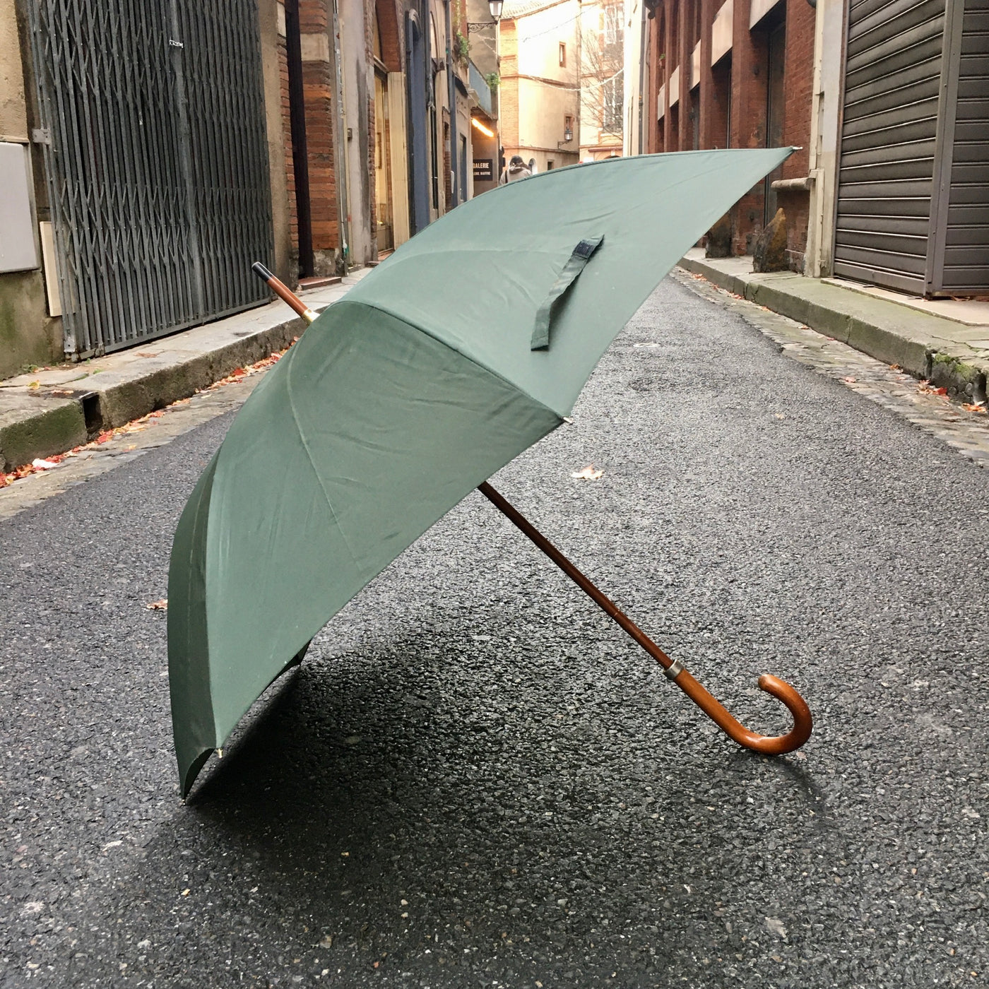Parapluie vintage vert foncé