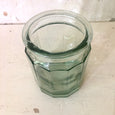 Grand pot à confiture / bocal en verre moulé bleuté