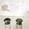 Salière et poivrière en cristal et argent massif circa 1900