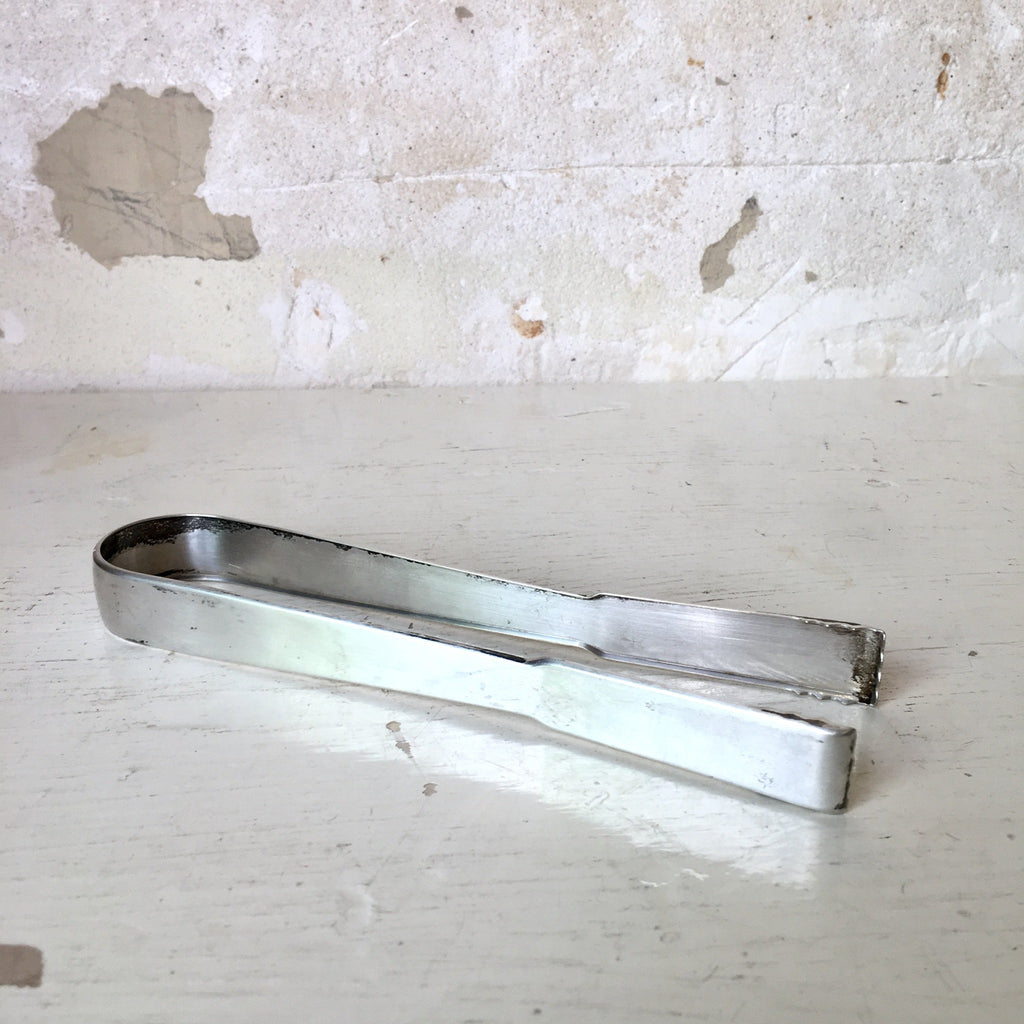 Pince à glaçon en argent massif