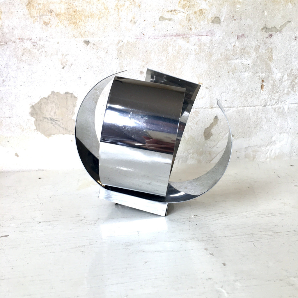 Applique en acier chromé courbé années 70