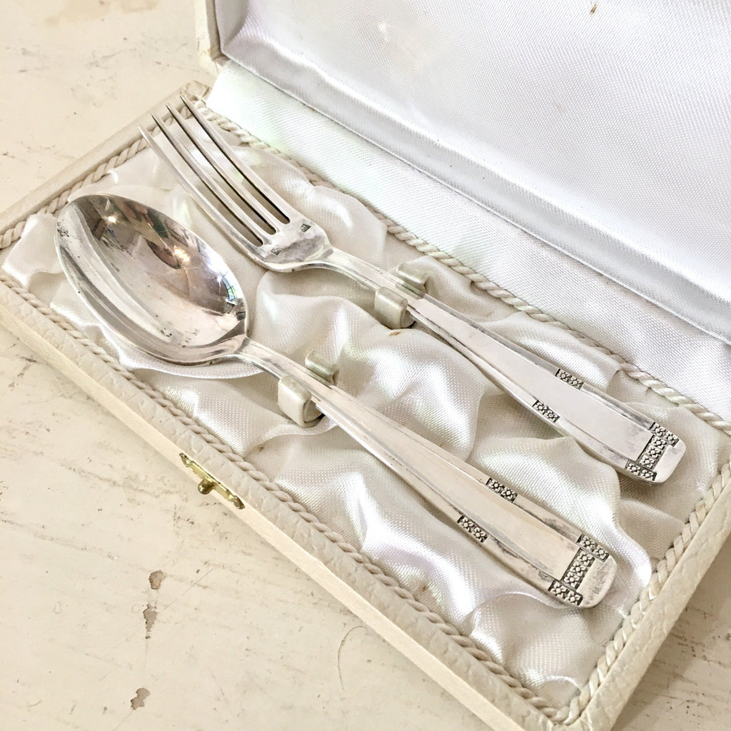 Coffret de naissance : écrin fourchette et cuillère