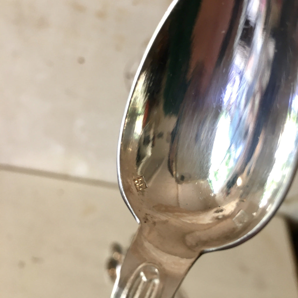 Ensemble de 6 grandes cuillères en métal argenté MF