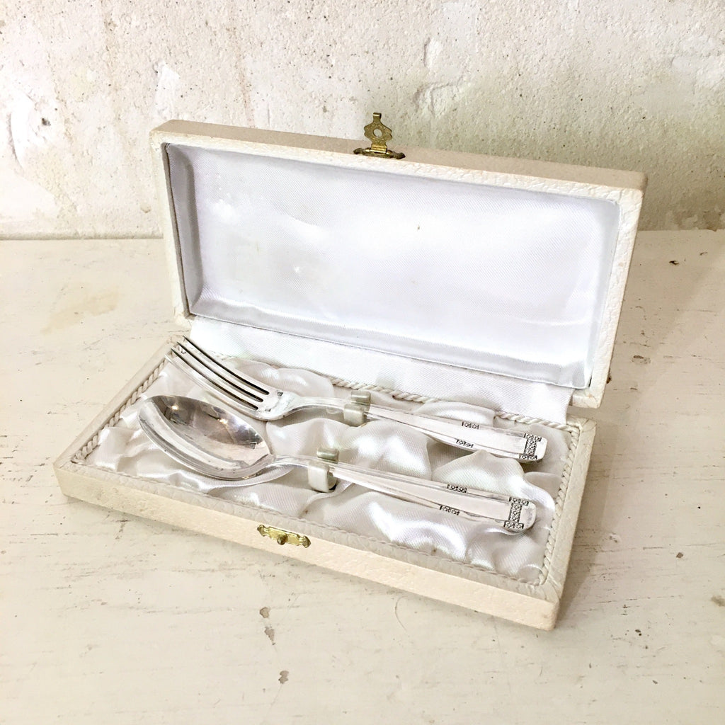 Coffret de naissance : écrin fourchette et cuillère