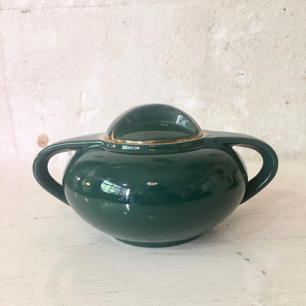 Sucrier vert Art Déco Salins