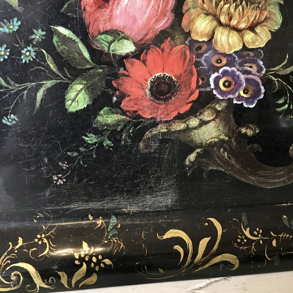 Plateau en tôle peinte style Napoléon III