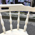 Chaise western en bois peint blanc