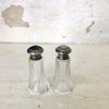 Salière et poivrière en cristal et argent massif circa 1900