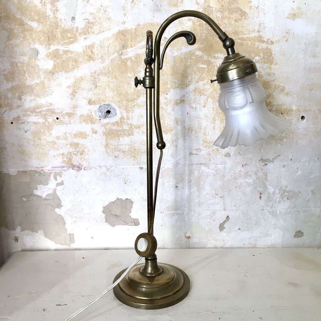 Lampe de bureau col de cygne abat-jour tulipe