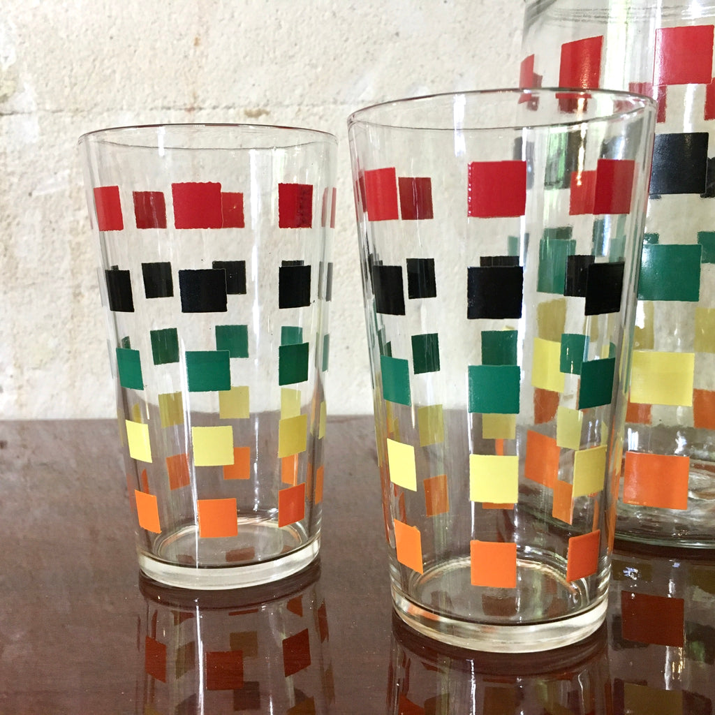 Ensemble pichet et 2 verres vintage