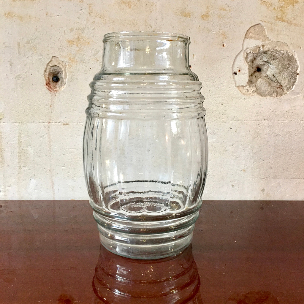 Grande bonbonnière en verre moulé sans bouchon