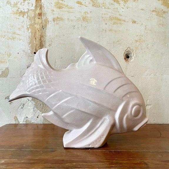 Poisson Art Déco en céramique craquelée LE JAN