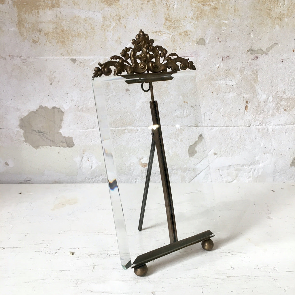 Grand cadre photo en laiton décor nœud style Louis XVI