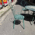 Ensemble de jardin table et chaises fer forgé anciennes