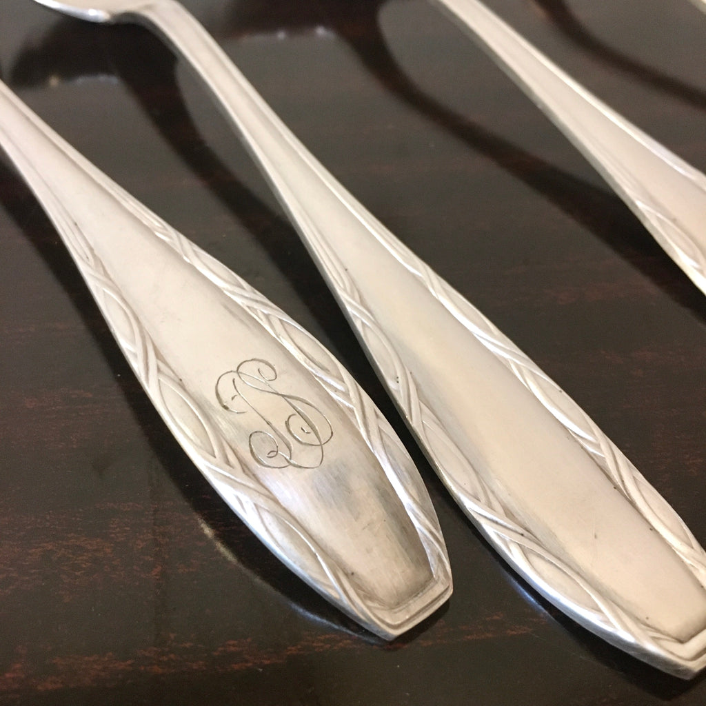 Lot de 6 cuillères à soupe Argental monogrammées