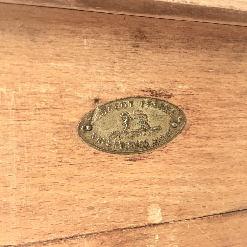 Grand moulin à café en bois et métal vert Peugeot Frères