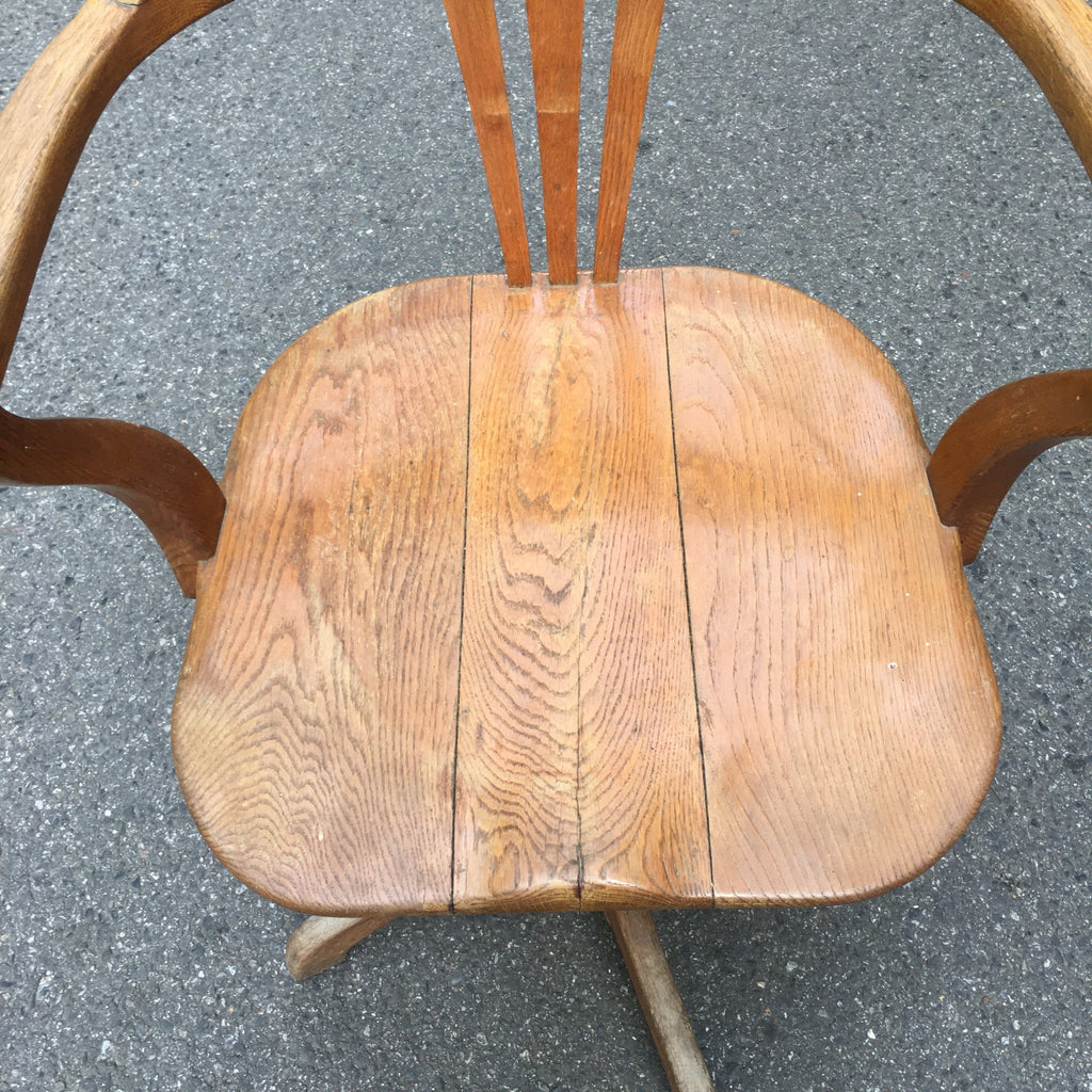 Fauteuil de bureau en bois pivotant