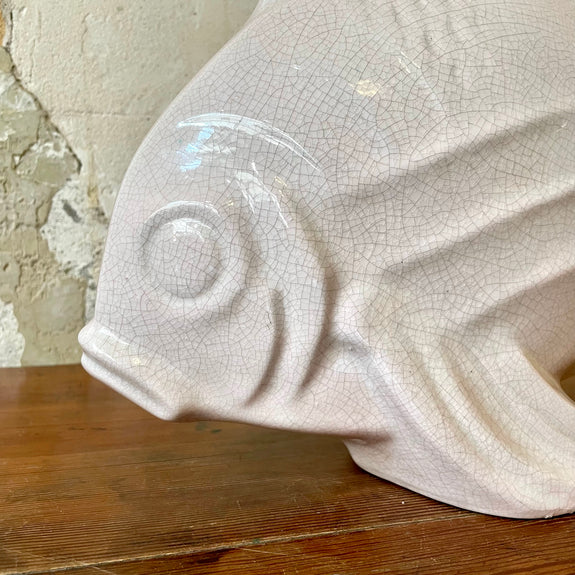 Poisson Art Déco en céramique craquelée LE JAN