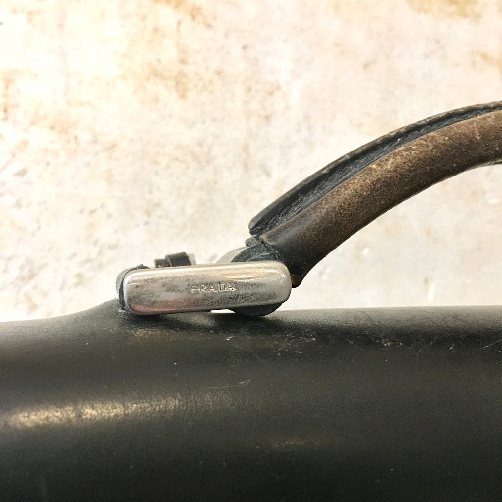 Cartable cuir Prada noir