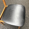 Chaise scandinave vintage bois et skaï noir