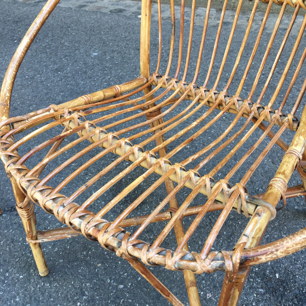 Fauteuil rotin années 60